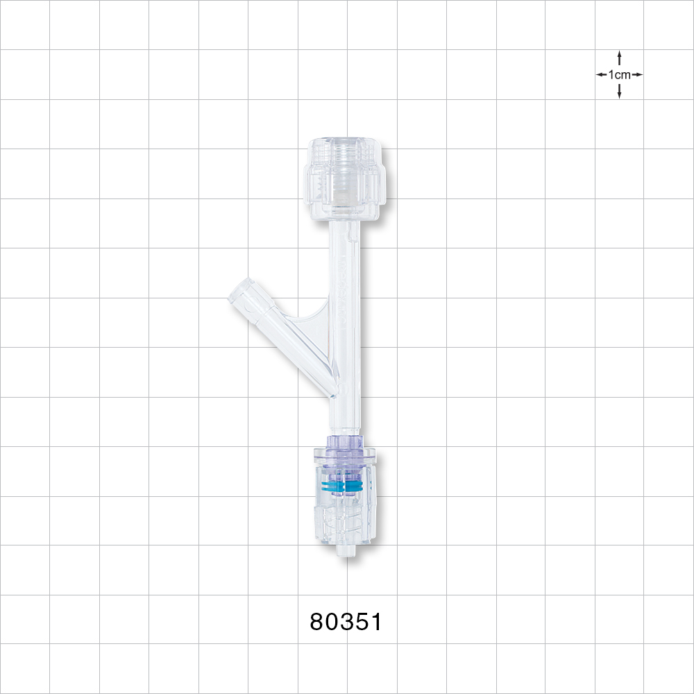 Hemostasis Y Connector, Rotating Male Luer Lock, Female Luer Lock Sideport