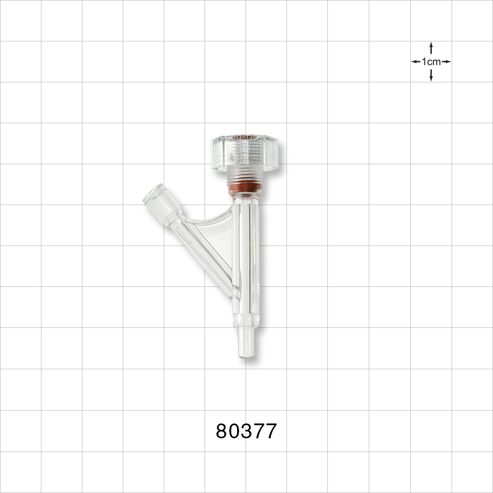 Hemostasis Valve Y Connector, Male Luer Slip, Female Luer Lock Sideport