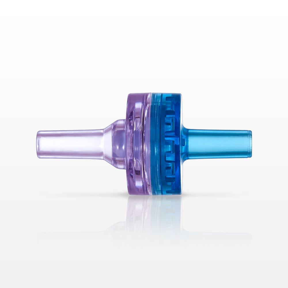 Check Valve, Clear Inlet, Blue Outlet