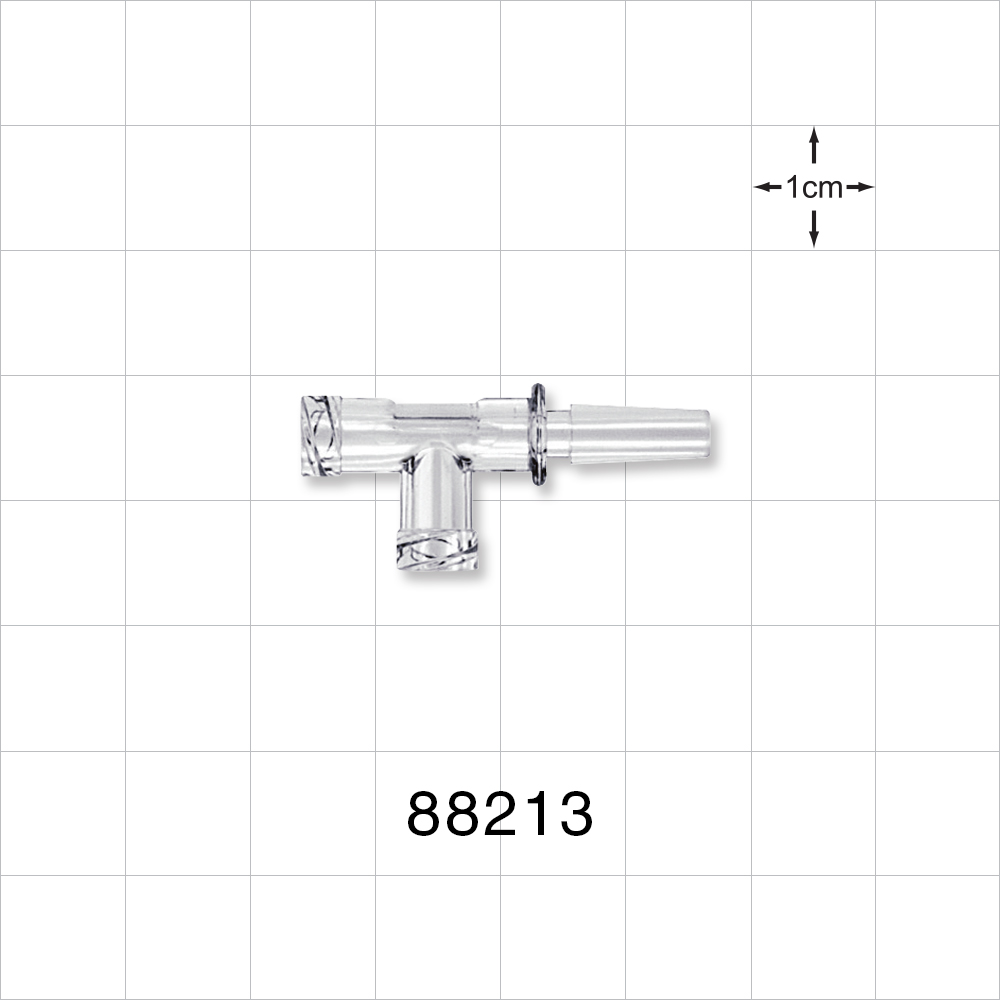 T Connector, 2 Female Luer Locks, Male Luer Slip