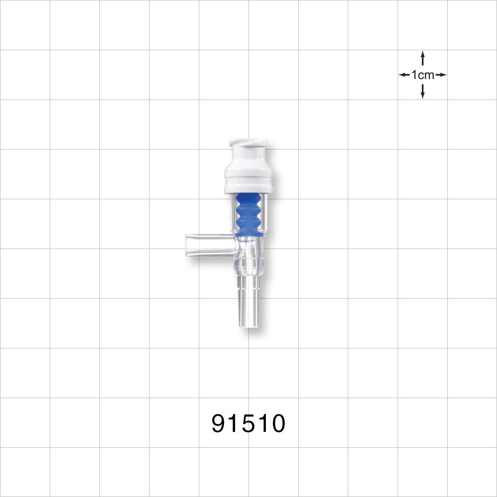 SmartSite™ Needle-Free Valve T Connector, Female Luer Lock, Male Luer Slip