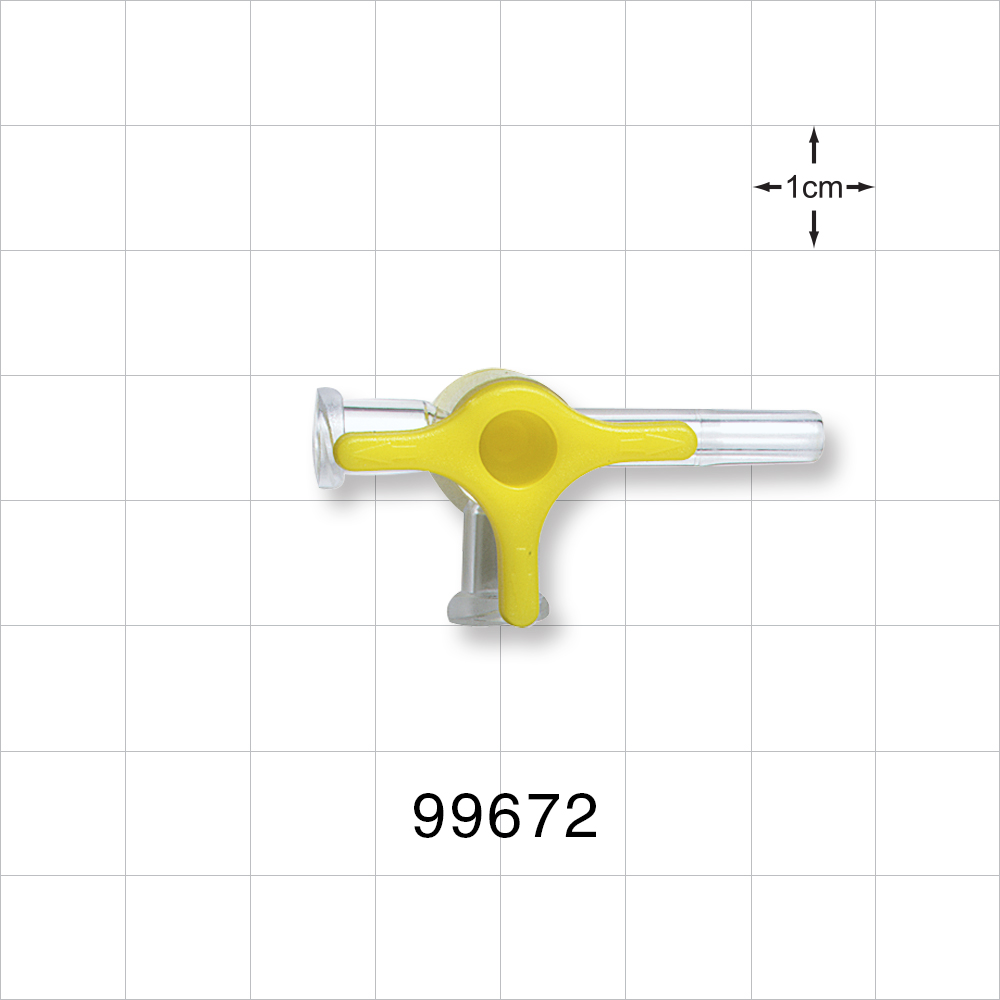 4-Way Stopcock, 2 Female Luer Locks, Male Luer Slip