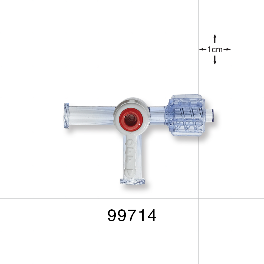 4-Way Stopcock, 2 Female Luer Locks, Swivel Male Luer Lock