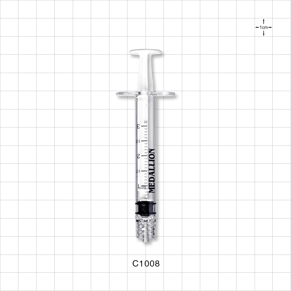 Medallion® Syringe, Male Luer Lock, White