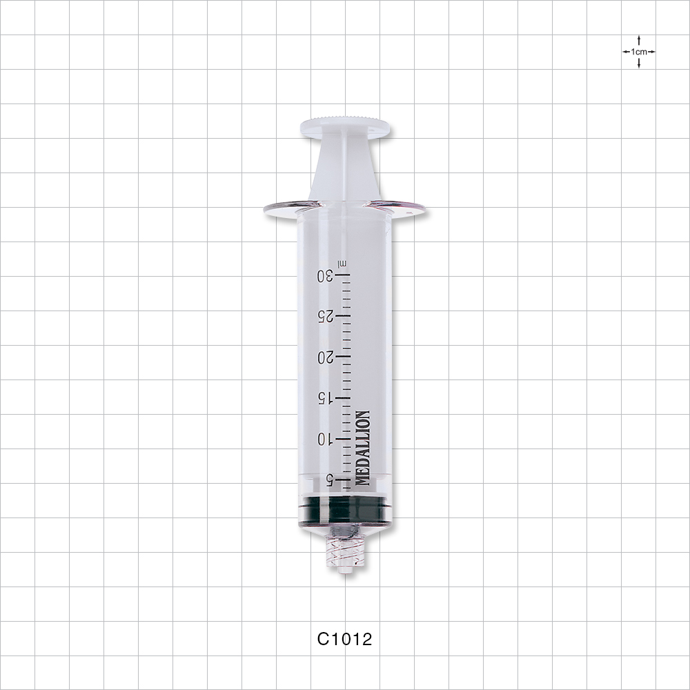 Medallion Syringe, Male Luer Lock, White