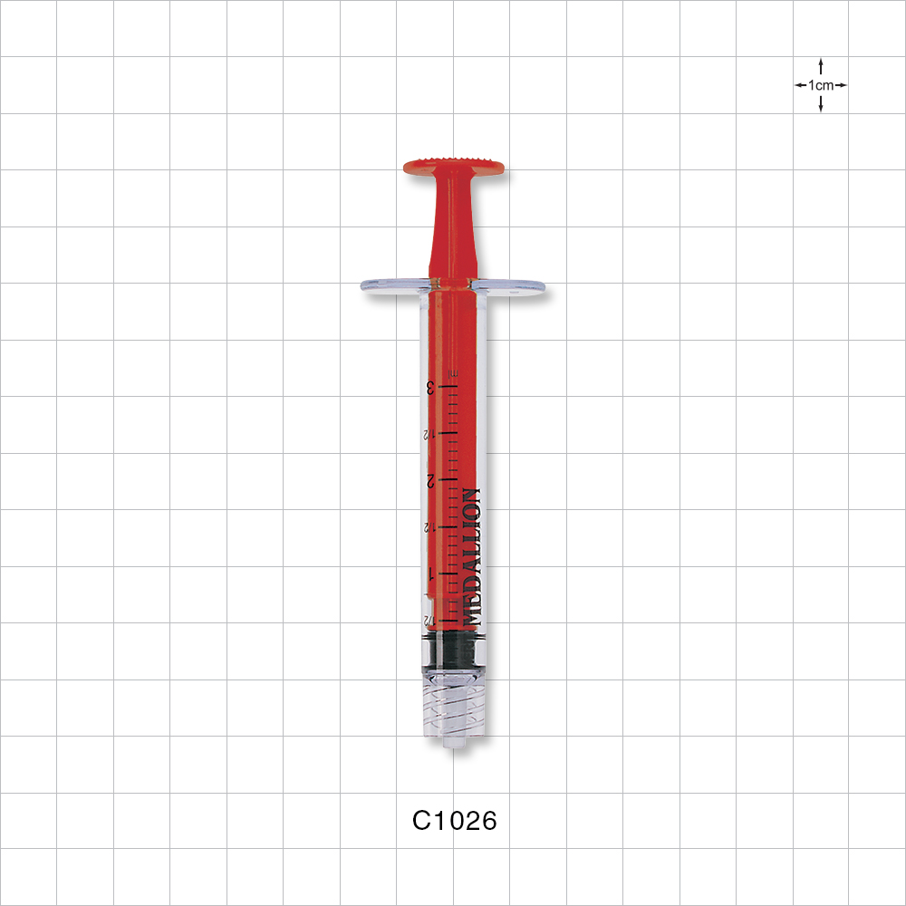 Medallion® Syringe, Male Luer Lock, Red