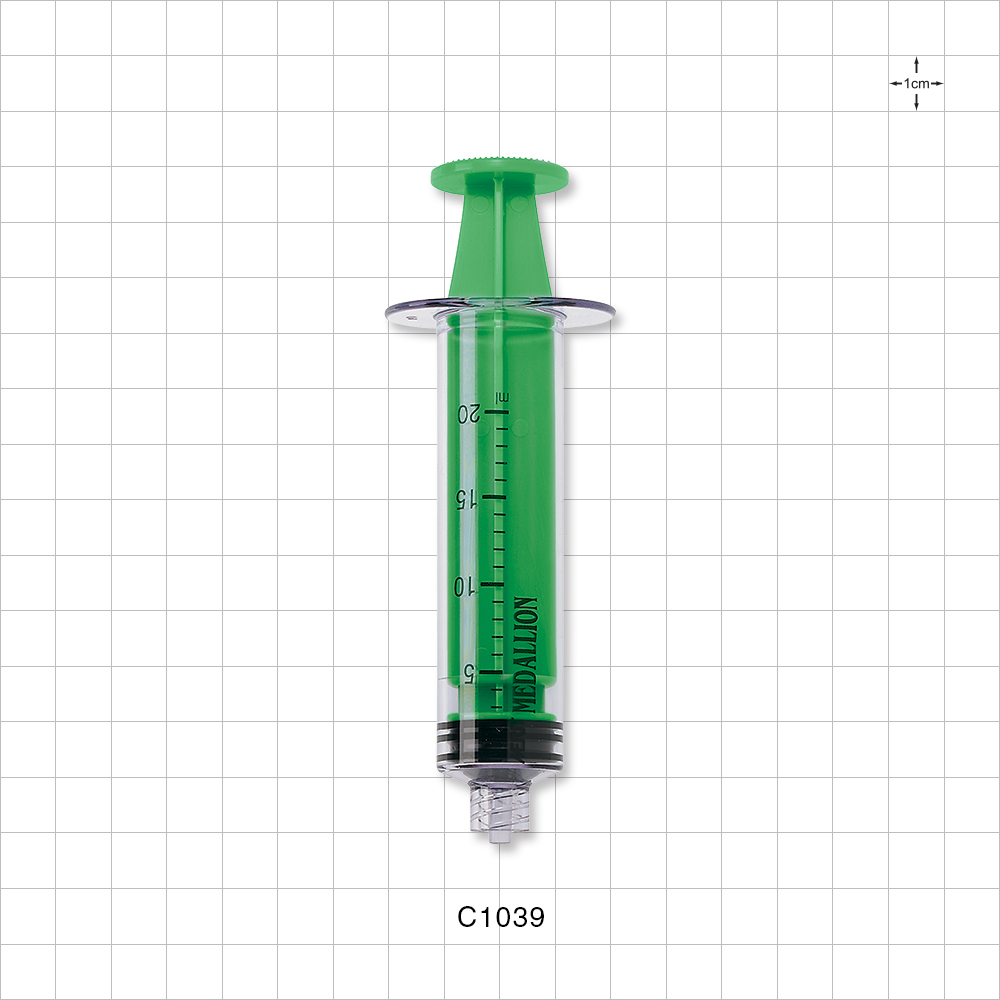 Medallion® Syringe, Male Luer Lock, Dark Green