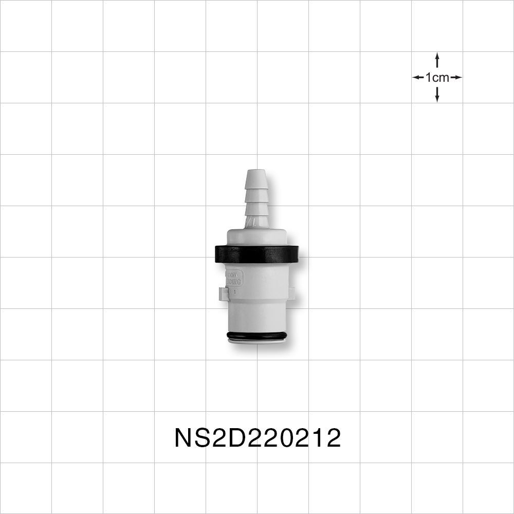 NS212 Connector, Insert, Valved, Barbed